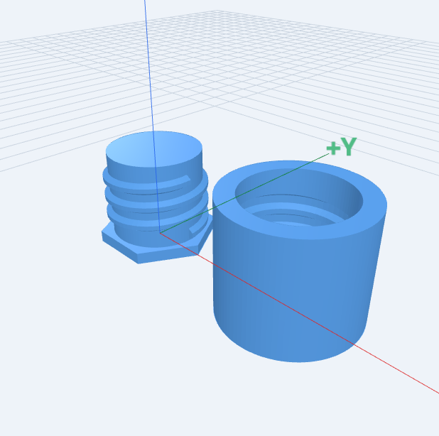 Helical Thread & Matching Cap: compiled 3D model